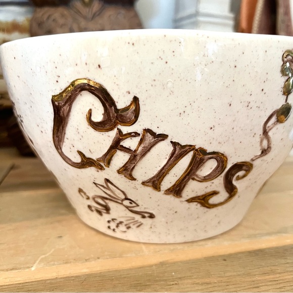 Vintage 1976 Holland Mold Ceramic Oversized Mug Popcorn Bowl Hand Painted Signed - Picture 3 of 8
